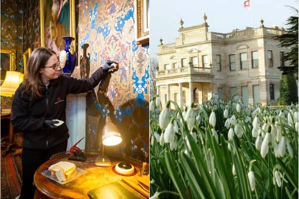 Doncaster's historic Brodsworth Hall is being spruced up using milk and bread cleaning techniques. (Photos: English Heritage).