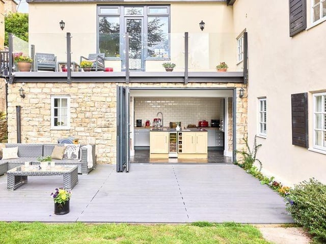 Bi fold doors allow easy indoor to outdoor living.