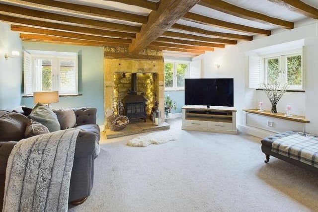 A stunning beamed sitting room.