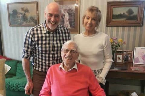Richard Stoodley, left, with his dad, Bob, front and his sister.