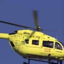 The air ambulance has been reported at the scene in Warmsworth tonight.