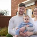 acob, Eily and Harry outside their brand new Barratt home