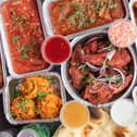 Indian takeaway food.