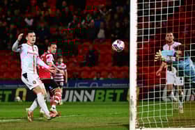 Billy Sharp nets Rovers' second goal against Walsall. Pic: Howard Roe.
