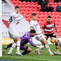 Joe Ironside goes close for Rovers. Picture: Howard Roe/AHPIX LTD