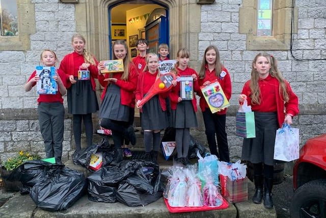 Pupils at Litton Primary School held a toy collection before Christmas