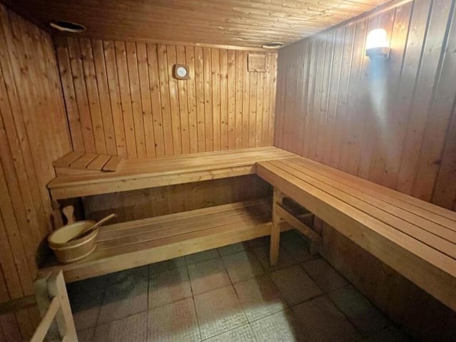 A sauna facility within the spa.