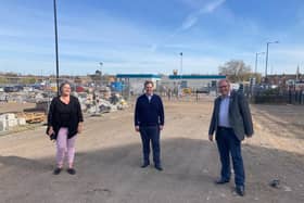 Robert Jenrick In Doncaster with DMBC Conservative group leader Jane Cox and Conservative mayoral candidate James Hart