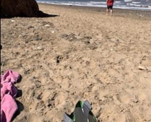 The beach at Aldbrough on the East Coast, where the explosive was found
