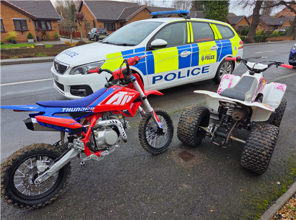Off road bike and quad seized by police in Doncaster