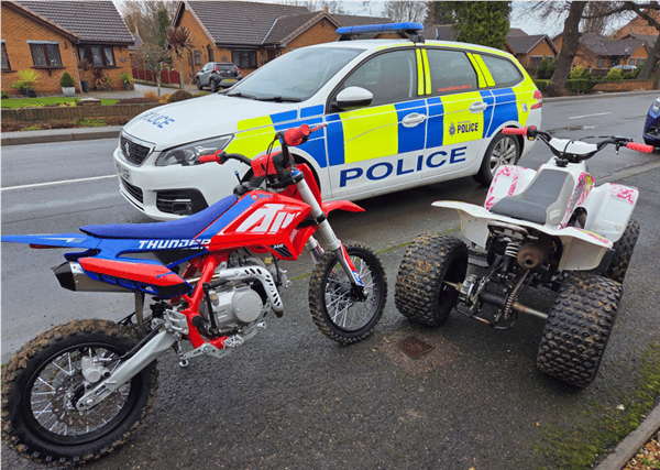 Off road bike and quad seized by police in Doncaster