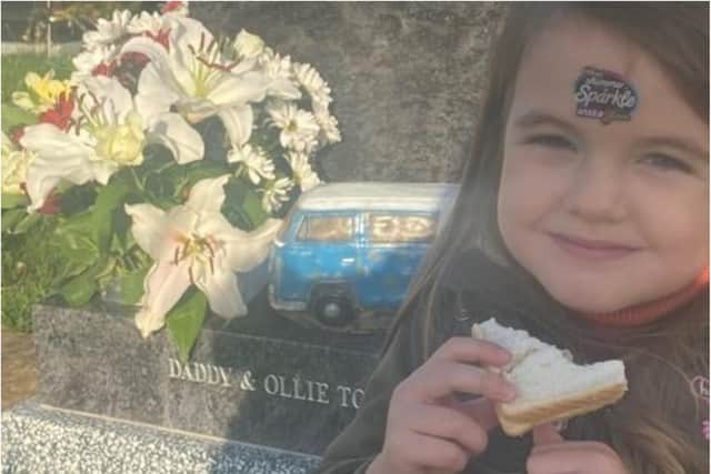 Mum Laura wants her wheelchair using daughter Beau to be able to properly visit her dad's grave,