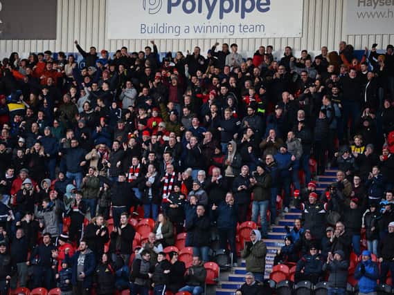Doncaster Rovers supporters in the Keepmoat