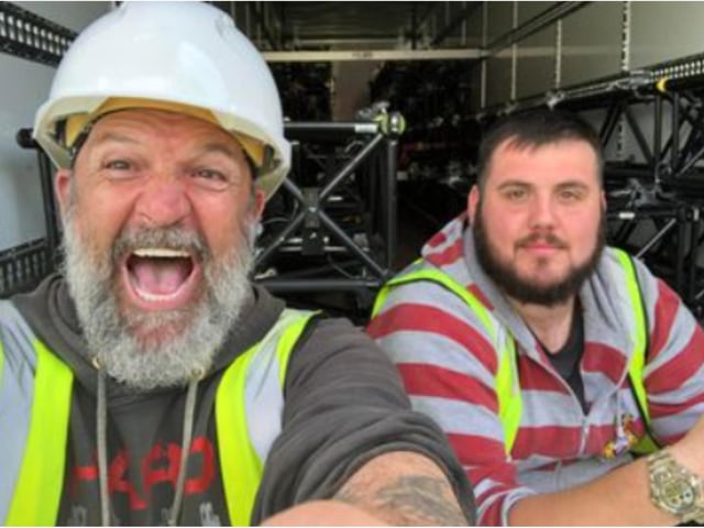 Nidge was one of 150 people involved in building the huge stage.