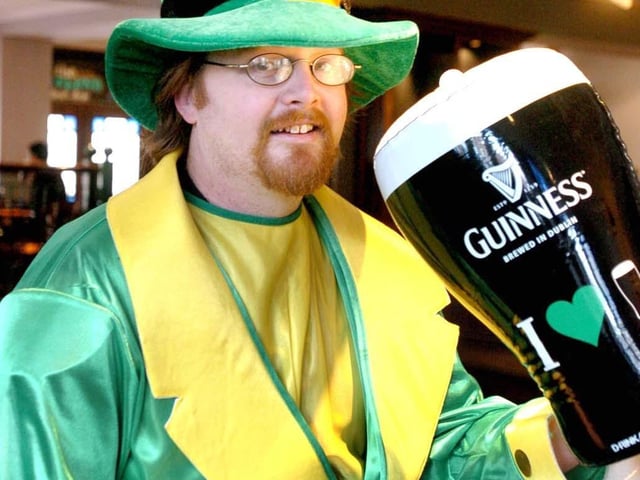 Leprechaun Peter Kirk manager of the Westways pub West Street who is raised money for Cancer research back in 2006