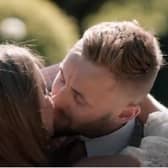 The couple embrace after Adam proposes to Tayah. Credit: E4