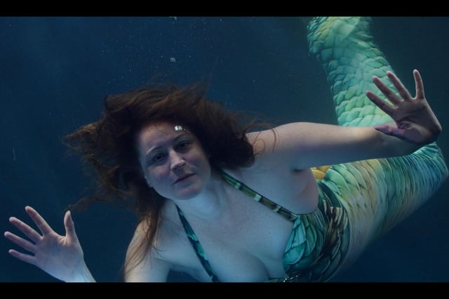 Capturing mermaids underwater movements as part of Human Aquarium, a project funded by the Arts Council.