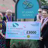 Pictured left to right are (front) Tracey Gaughan, hospice fundraiser; Jonnie Armstrong, of Thorne Mark Lodge; (backrow) Jim Stanley, Charity Steward for the Mark Benevolent Fund and Michael Bunce, Danum Mark Lodge.