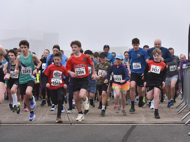 The start of the 3.5k race.