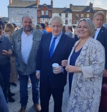 Conservative councillors Steve and Jane Cox with Prime Minister Boris Johnson in 2019