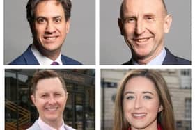 Doncaster's MPs - clockwise from top left, Ed Miliband, John Healey, Sally Jameson and Lee Pitcher.