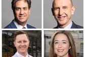 Doncaster's MPs - clockwise from top left, Ed Miliband, John Healey, Sally Jameson and Lee Pitcher.