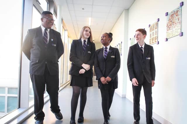 The uniform at Outwood Grange Academies Trust’s 24 secondary schools across the North of England consists of blazers and trousers that are manufactured by Trutex, made using fabric that has been manufactured from recycled drinks bottles.