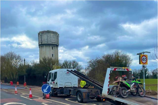 Police clamped down on illegal bikers at Steetley Quarry near Sprotbrough.