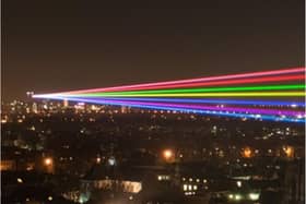 People across Doncaster have reported seeing the light beams tonight.