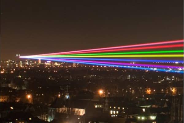 People across Doncaster have reported seeing the light beams tonight.