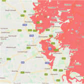 The areas in red would be underwater, leaving Doncaster as a coastal resort, according to climate experts.