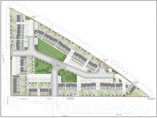 An aerial impression of the planned development