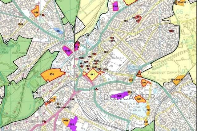 Areas allocated as part of the Local Plan in Doncaster