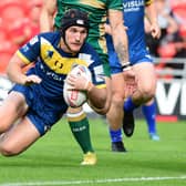 Greg Burns dives over to score against London. Picture: Andrew Roe/AHPIX LTD