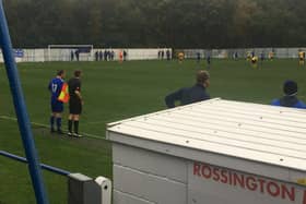 Gary McSheffrey comes on for Rossington Main. Photo: Andrew Webb
