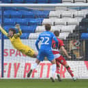 Louis Jones can't keep out Peterborough's opening goal. Picture: Howard Roe/AHPIX LTD