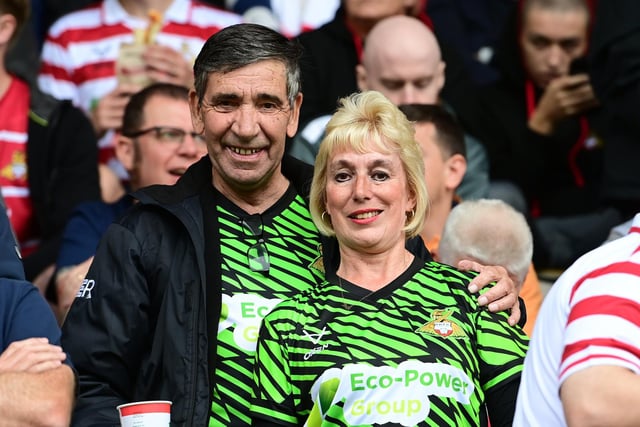 Doncaster's fans before kick-off on the opening day against Bradford City.