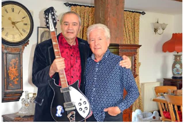 Author Peter Tuffrey with Mike Pender of The Searchers. (Photo: Tristram Tuffrey).