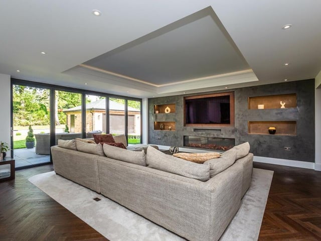 A stylish living space with access to outside.