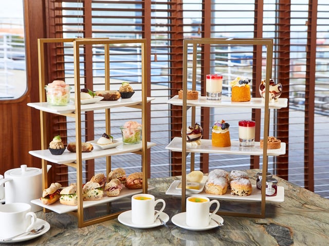 Guests can enjoy a five-course afternoon tea on board Fingal.