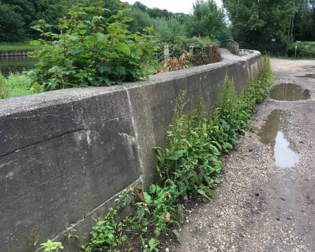 The damaged flood wall at Sprotbrough