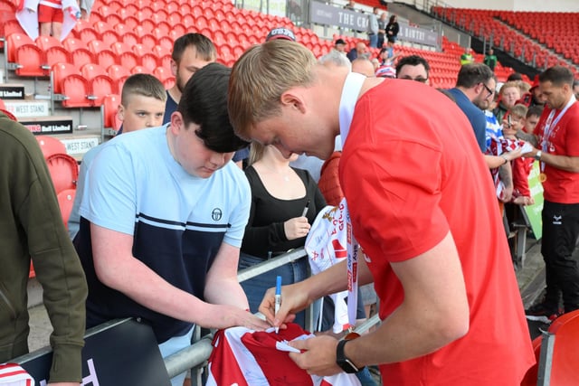 Rovers fans gathered to see the League Two trophy being paraded and meet players and staff as part of the club's title celebration event.