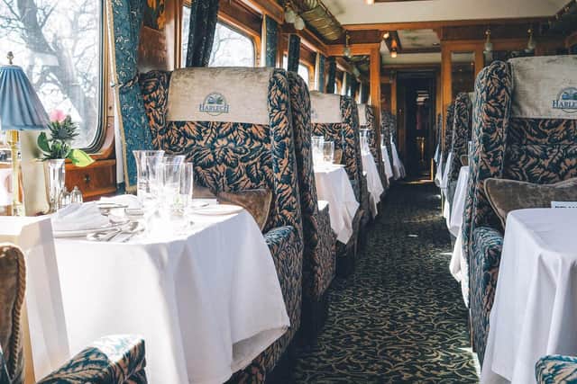 The luxurious interior of one of the Northern Belle’s 1930s-style Pullman carriages