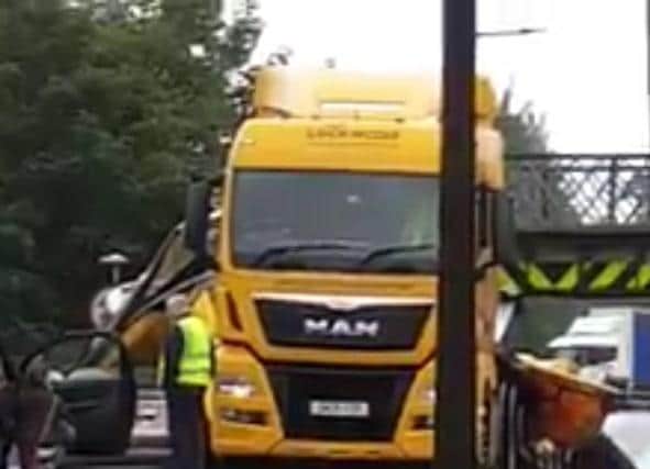A heavy goods vehicle hit the bridge on Barnby Dun Road in Doncaster earlier today.