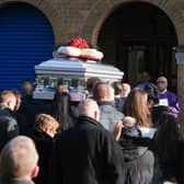 Mourners at the funeral of Jason Gaskin.