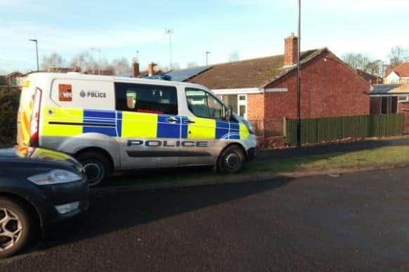 Pictured are police after they launched an investigation at a crime scene linked to the death of 51-year-old Doncaster man Jerry Appicella.