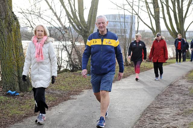 Participants pictured during the weekly Walk and Talk session around the Lakeside, organised by Club Doncaster Foundation.