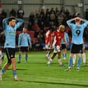 Rovers' players react during their draw at Salford. Picture Bruce Rollinson/AHPIX LTD.