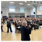 Hundreds of people attended the meeting to discuss proposals to build a huge solar farm near Conisbrough.