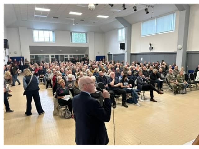 Hundreds of people attended the meeting to discuss proposals to build a huge solar farm near Conisbrough.